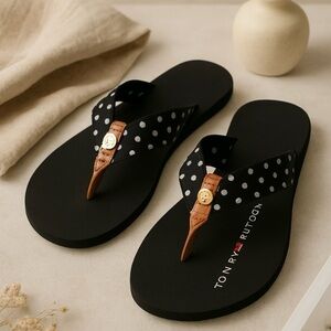 Tommy Hilfiger Black and White Polka Dot Sandals